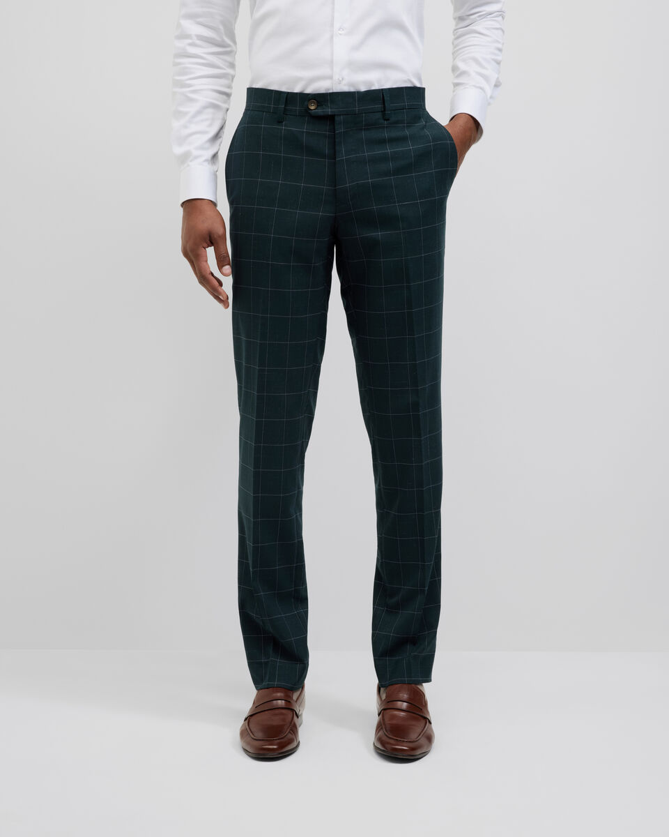 Sebastian Windowpane Check Tailored Pant, Khaki Windowpane, hi-res